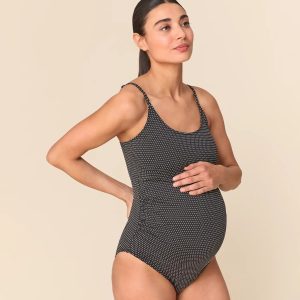 Amalfi Maternity One Piece — Polka Dot — Black Dot