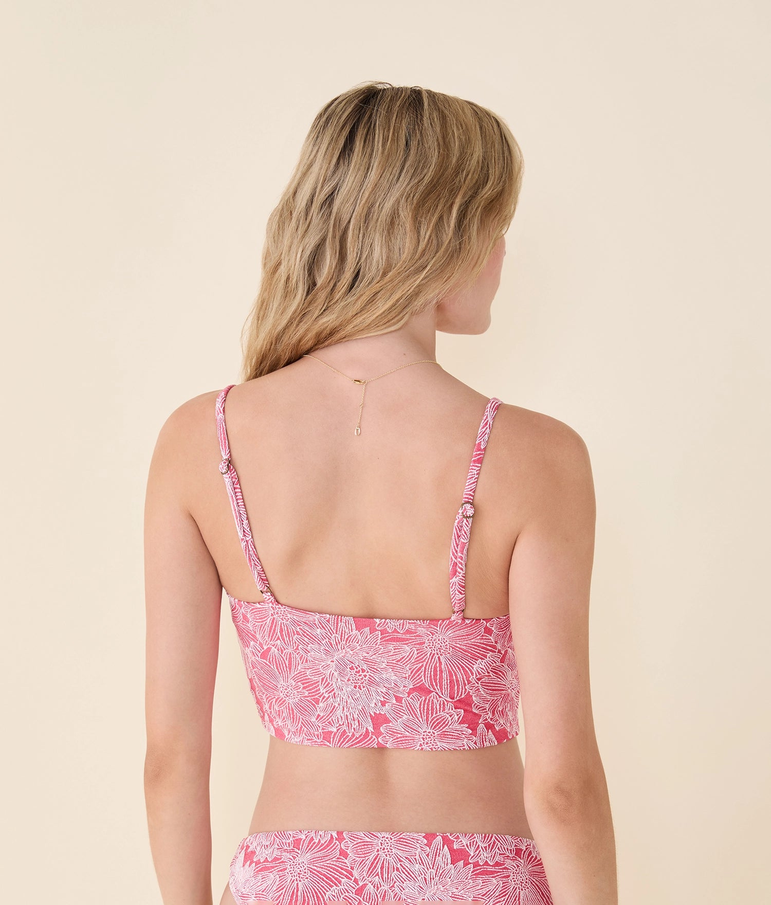 Amalfi Tankini — Garden Jacquard — Peachy - Image 2