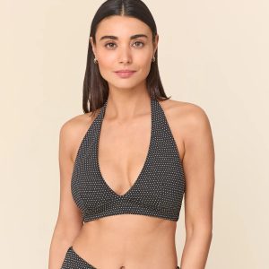 Majorca Bikini Top — Polka Dot — Black Dot