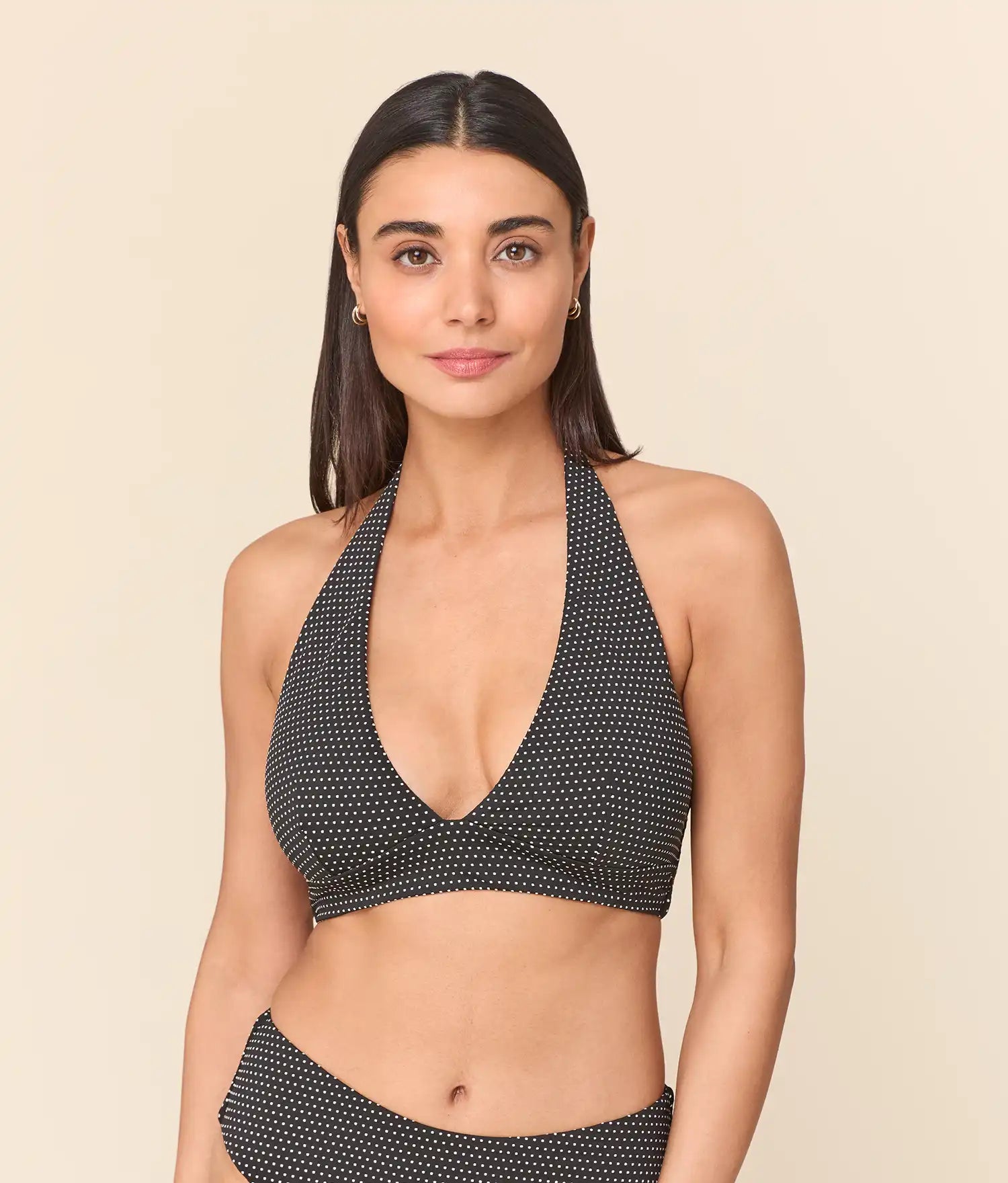 Majorca Bikini Top — Polka Dot — Black Dot