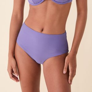 High Waist Bikini Bottom — Eco Nylon — Amethyst